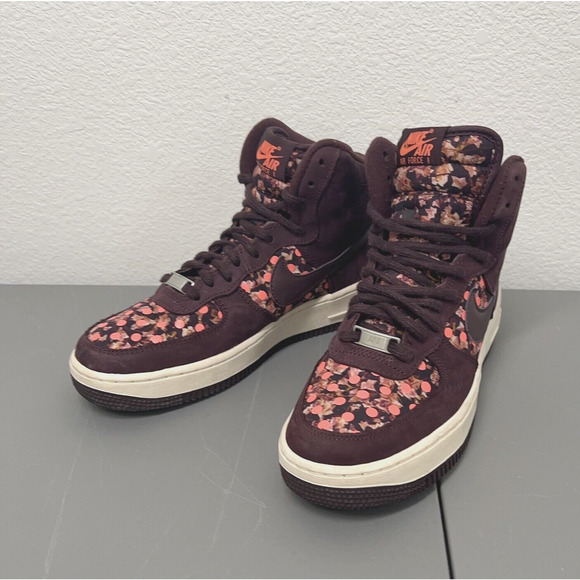 Nike Nike Air Force 1 Liberty High Women 7.5 706653-600 Deep Burgundy Polka Dot - Picture 1 of 11